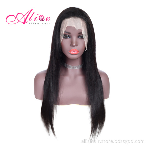 High Quality 180% Raw Indian Bonde Straight Human Hair Wig For Women Transparent 100% Virgin Human Hair Swiss Lace Front Wig
